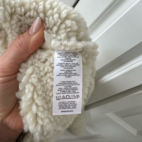 NWT Loft Faux Suede Sherpa Aviator Bomber Jacket - Picture 7 of 12